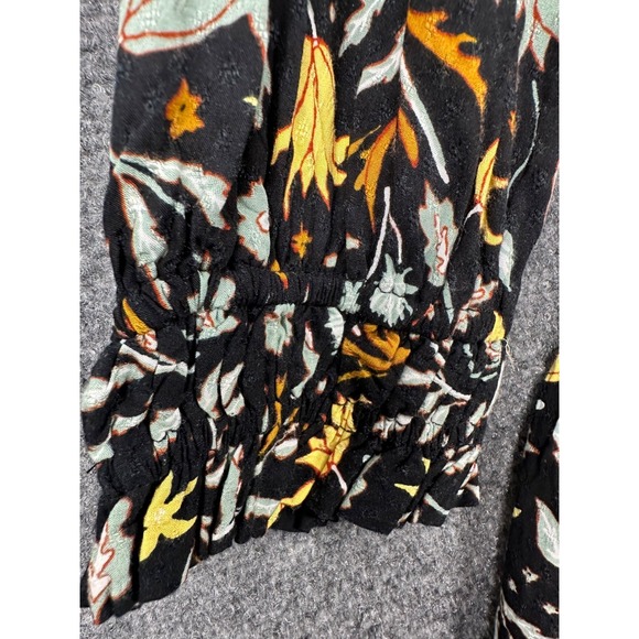 Universal Thread Mini Dress Womens Medium Black Floral Boho Tiered Festival - Picture 9 of 12